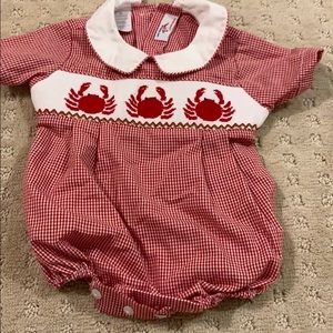 Hand Smocked “silly goose” boys bubble